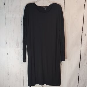 Eileen Fisher Black Long Sleeve Shift Dress